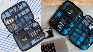 ORGANIZER PODRÓŻNY TORBA ETUI NA KABLE ŁADOWARKI AKCESORIA KIESZONKI MOCNY