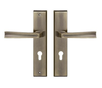 KLAMKA ZEWNĘTRZNA MAJA 92MM WKŁADKA PRAWA PATYNA