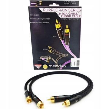 KABEL AUDIO BLACK 2xRCA MELODIKA MD2RD07 0,75m