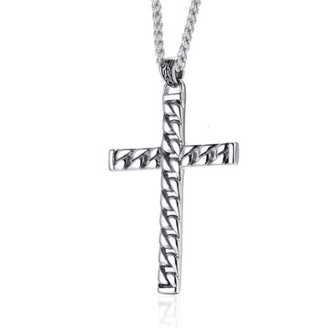 DUŻA ZAWIESZKA KRZYŻYK PANCERKA + ŁAŃCUSZEK STAL