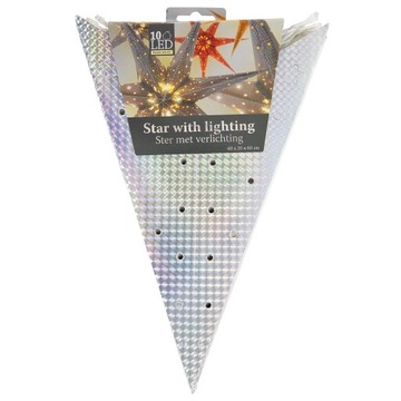 БУМАЖНАЯ ЗВЕЗДА РОЖДЕСТВЕНСКОЕ УКРАШЕНИЕ ОКНА, ПОДВЕСНОЕ, СВЕТЯЩЕЕ, СЕРЕБРО 60 СМ