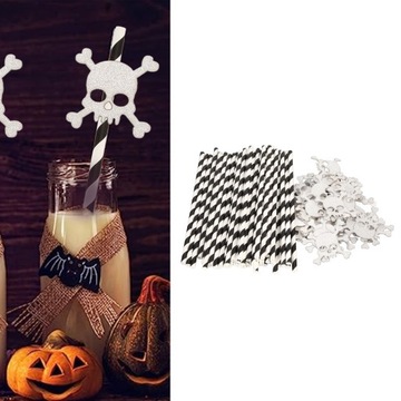 СОЛОМКА «ХЭЛЛОУИН ЧЕРЕП» 19,5см 50ШТ.