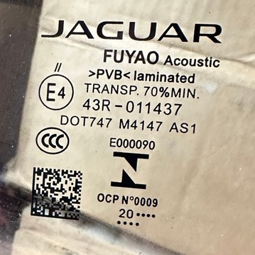 JAGUAR F-PACE FACELIFT MODEL SKLO (OKNO) ČELNÍ KAMERA SENSOR RADAR SENZOR