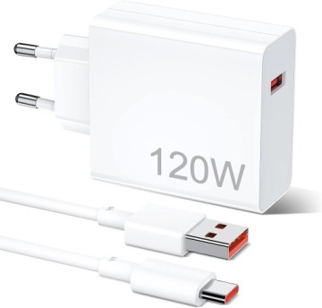 USB ЗАРЯДНОЕ УСТРОЙСТВО С КАБЕЛЕМ USB-C 120ВТ 1М 20В 6А БЕЛОЕ