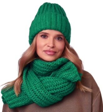 Зимние толстые теплые ЖЕНСКИЕ КОМПОЗИТНЫЕ ШАПКИ SCARF Польские Цвета Стиль Be2N