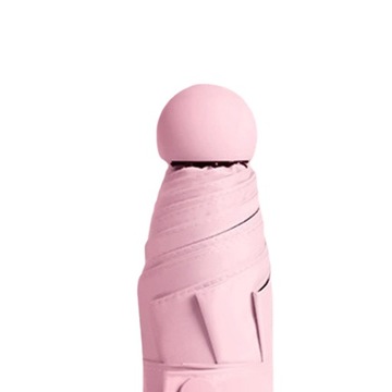 Parasole przeciwdeszczowe, kompaktowy parasol na wiatr i deszcz, mini różowy z etui