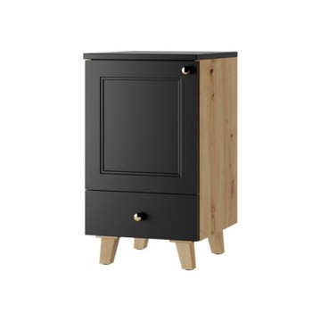 Szafka pod umywalkę Royal stojąca 40 cm dąb artisan / czarna z blatem