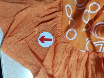 ExRiver Island Zdobiona pomarańczowa plażowa sukienka mini z falbanką S