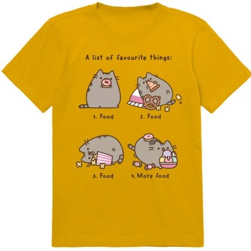 KOSZULKA DZIECIĘCA T-SHIRT DLA DZIECKA KOSZULKA PUSHEEN KOT 140 146 JAKOŚĆ