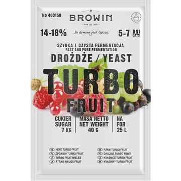 DROŻDŻE GORZELNICZE TurboFruit 5-7 dni BROWIN
