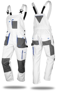 MOCNE Spodnie robocze OGRODNICZKI MALARSKIE Classic WHITE PRO + WZMACNIANE
