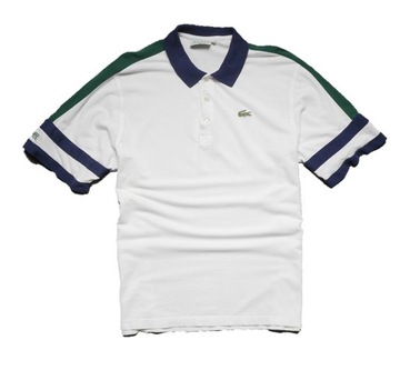 Lacoste Polo sport biała koszulka vintage 5 | L