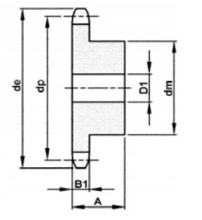 Koło zębate łańcuchowe hartowane z piastą 12B2 Z17