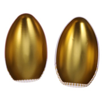 Коробка для хранения конфет в форме пасхального яйца. Жестяная коробочка для чая