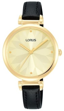 Subtelny zegarek damski na czarnym pasku skórzanym Lorus RG212TX9 +GRAWER