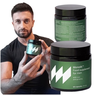 MONOLIT suplement diety dla mężczyzn z żeń-szeniem wit C B3 żelazo 60 szt