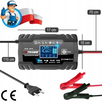 Зарядное устройство ДЛЯ АВТОМОБИЛЕЙ И МОТОЦИКЛОВ С ФУНКЦИЕЙ РЕМОНТА АККУМУЛЯТОРА 12В 24В