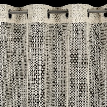 LARA LEKKA ZASŁONA Z SIATECZKI BOHO ECRU 140x250cm