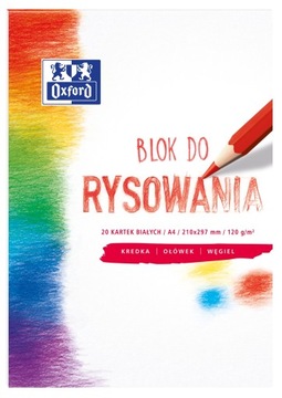 BLOK rysunkowy OXFORD A4 120g/20 BIAŁY