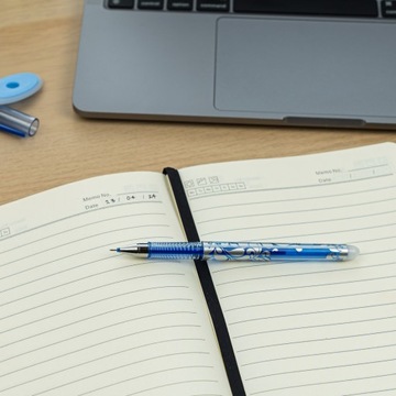 Синие стираемые ручки: набор со стержнями и аксессуарами