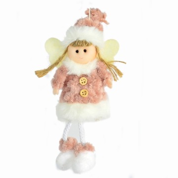 ANIOŁEK zawieszka Mikołajki anioł futerko róż 16cm