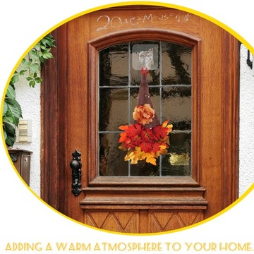 ОСЕННИЙ ВЕНОК ДЕКОР ГНОМА С КЛЕНОВЫМИ ЛИСТЬЯМИ ДЛЯ