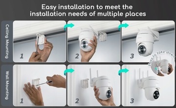 Kamera Zewnętrzna WiFi 2K OBROTOWA ZOOM Akumulator