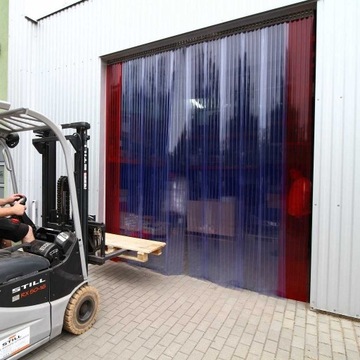 Занавеска ремня S: 175 см x H: 350 см, ребристые ремни ПВХ 300x3 мм