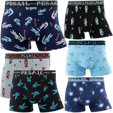 PESAIL bokserki majtki męskie bawełna 6-PAK - XL