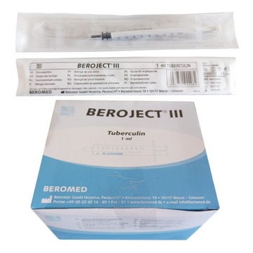 100 Strzykawki tuberkulinowe Beroject III Luer 1ml
