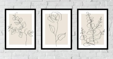 30x40 НАБОР ОБЪЕКТОВ В РАМКАХ РАМКИ ROSE NATURE BOHO LINEART BEige