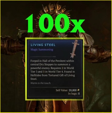 Diablo 4 Sezon Living 100x Steel Żywa Stal Grigoire