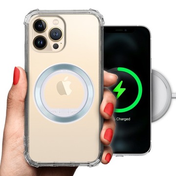 Etui Ochronne Anti-shock MAGSAFE do IPHONE 13 PRO MAX Ring Uchwyt BŁĘKITNY