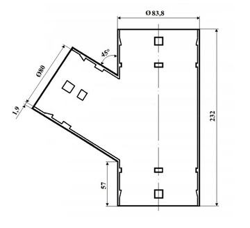 Тройник дренажный 80/80/45 труба дренажная дренажная сливная 80/45