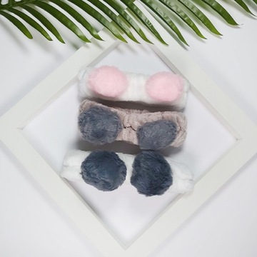 Opaska kosmetyczna do włosów z uszami Yeye szara