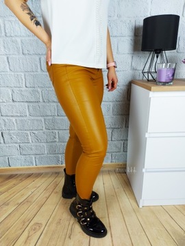 ДЖИНСЫ ВОСКОВАННЫЕ GOODIES КОРИЧНЕВЫЕ КОЖАНЫЕ R36