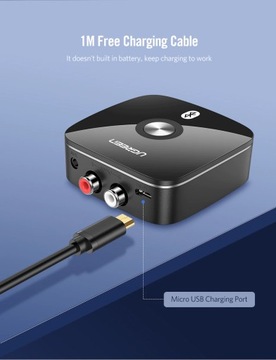 АДАПТЕР BLUETOOTH 5.0 RCA+AUX UGREEN aptX LL