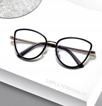 Okulary Kocie zerówki do komputera filtrem Oprawki Cat Eye filtr Blue Light