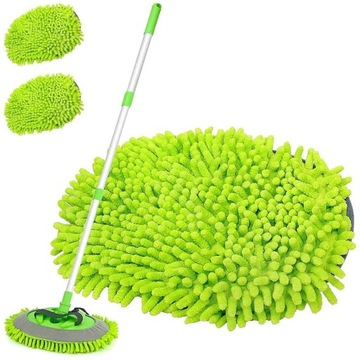 SZCZOTKA TELESKOPOWA DO MYCIA SAMOCHODU MOP MIKROFIBRY 180° STOP ALUMINIUM