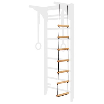 Детская веревочная лестница из натурального дерева.