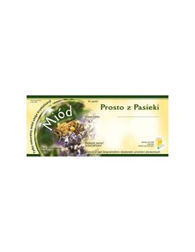 Etykieta naklejka na miód 116x50 PROSTO Z PAS E93