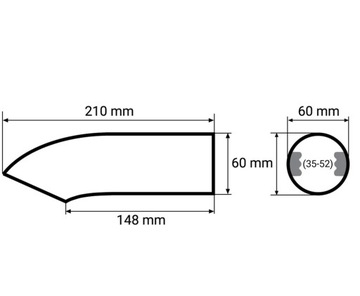 Насадка глушителя, двойная крышка, черная нержавеющая сталь MT 017B