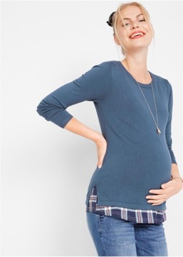 KL2 Bonprix sweter ciążowy do karmienia z doszytą bluzką 2W1 44/46 2XL/3XL