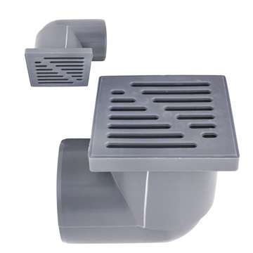 KRATKA ŚCIEKOWA FI 110 15x15 BOCZNA PLASTIK SZARA