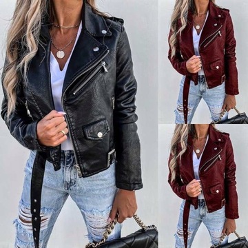 DAMSKA MOTOCYKLOWA KURTKA SKÓRZANA RAMONESKA Moda