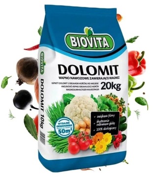 Dolomit Nawóz SYPKI Wapno nawozowe + Magnez 20 kg Wydajny