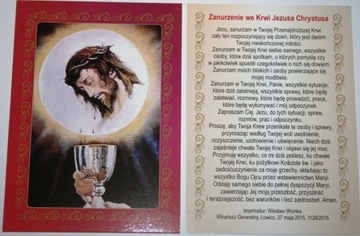 Zanurzenie we Krwi Jezusa Chrystusa obraz modlitwa