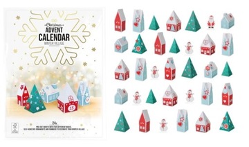 KALENDARZ ADWENTOWY DOMKI na Święta 24 sztuki