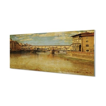 Ścienny panel Włochy Mosty rzeka budynki 125x50 cm
