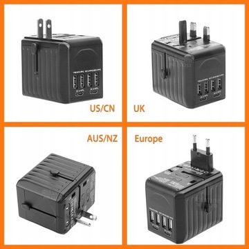 Międzynarodowy uniwersalny adapter podróżny USB